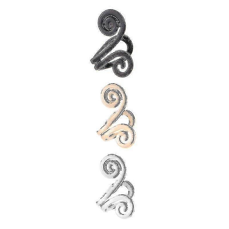 女性のファッションタイトフープ呪いSun Wukongイヤクリップ用のシンプルな指圧イヤリングの3ペア、ピアスなし