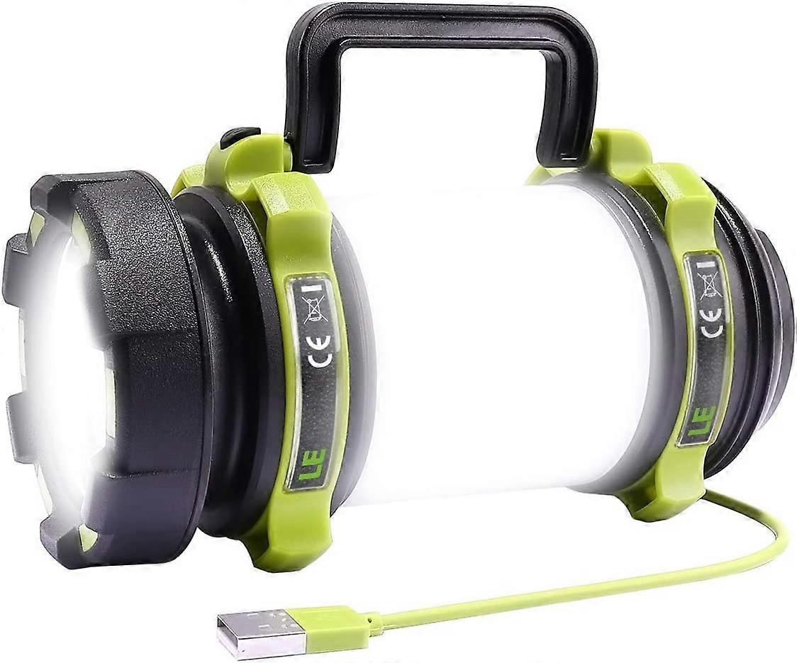 LED campinglys, oppladbart 2600mAh campinglykt, 6 moduser kraftig LED-lommelykt, USB
