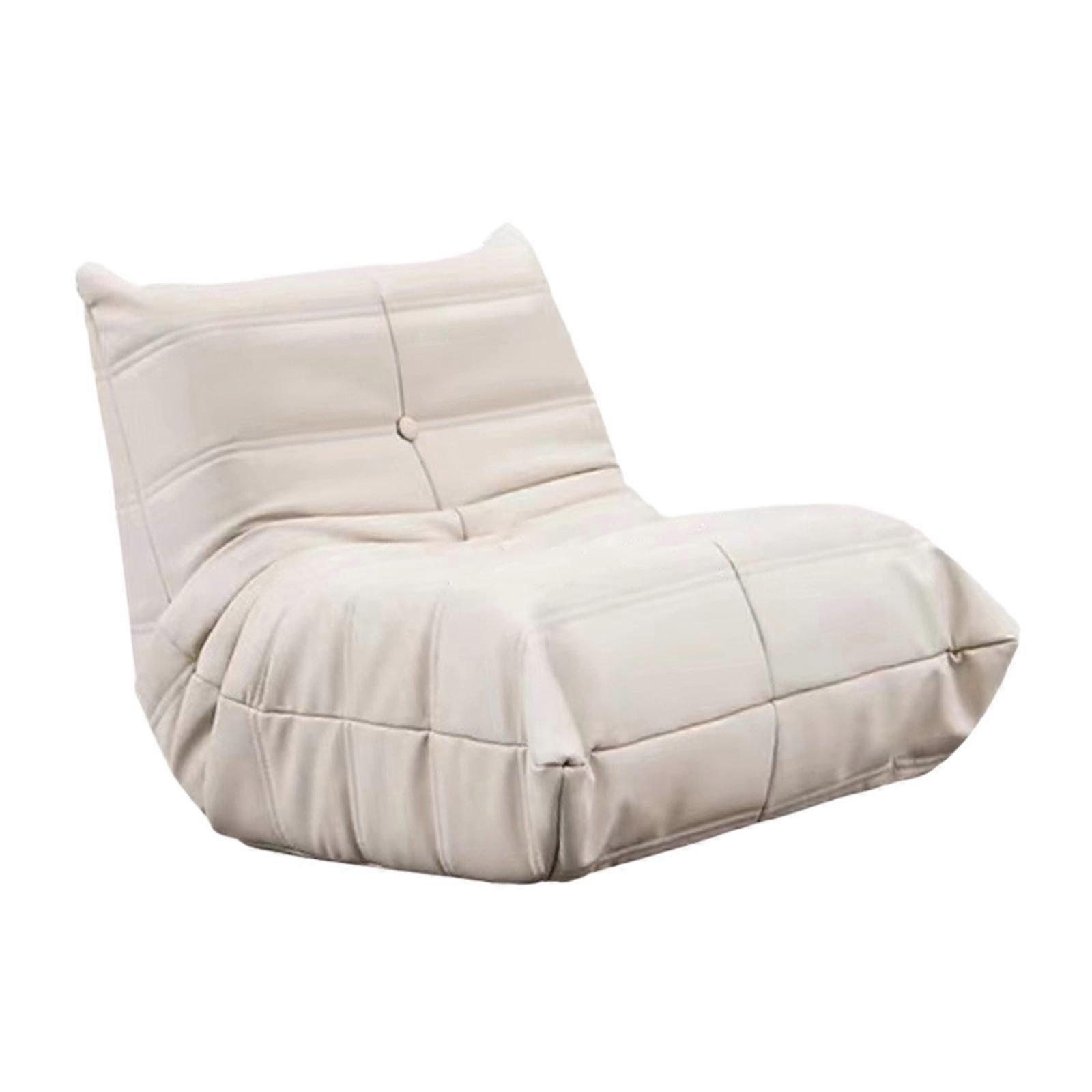 Lazy Sofa Chair Soft Simple Comfortable Couch for Living Room Gaming Reading S Light Sand Color