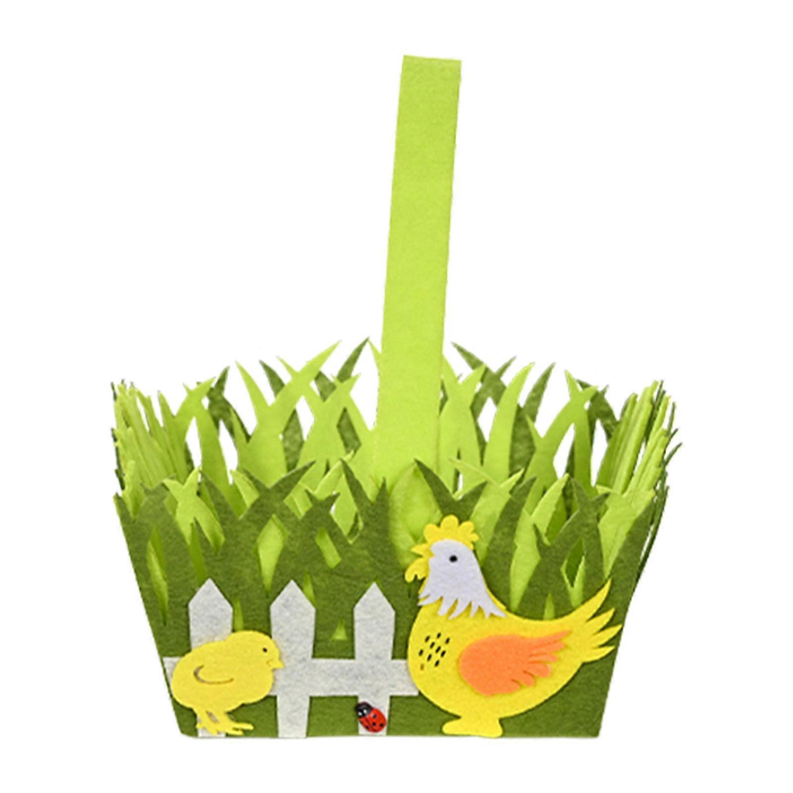  Easter Chicken Bunny Basket Non Woven Fabric Candy Storage Bin with Handle