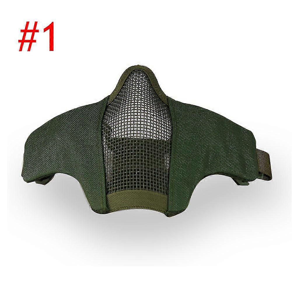 Face Airsoft Mask Metal Steel Net Mesh Hunting Tactical Protective Half Face Mask For