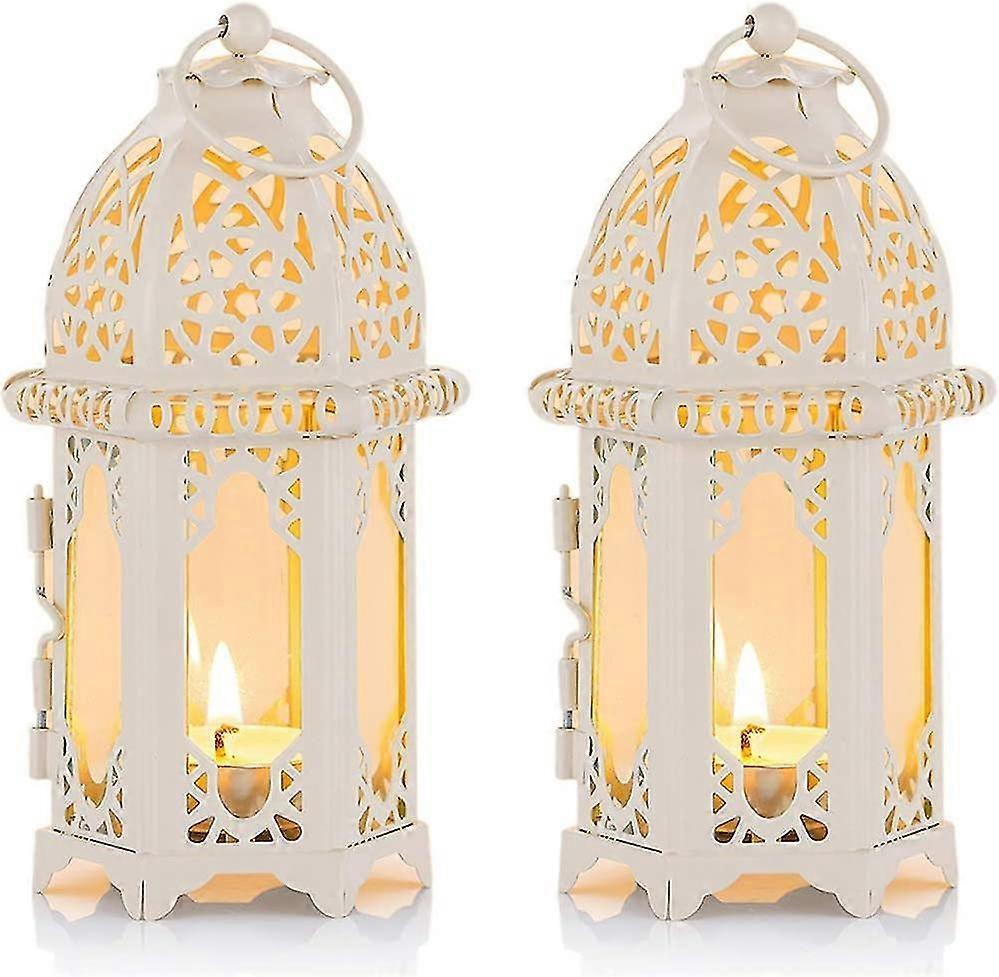 2 Pcs Candle Lantern - Small , White
