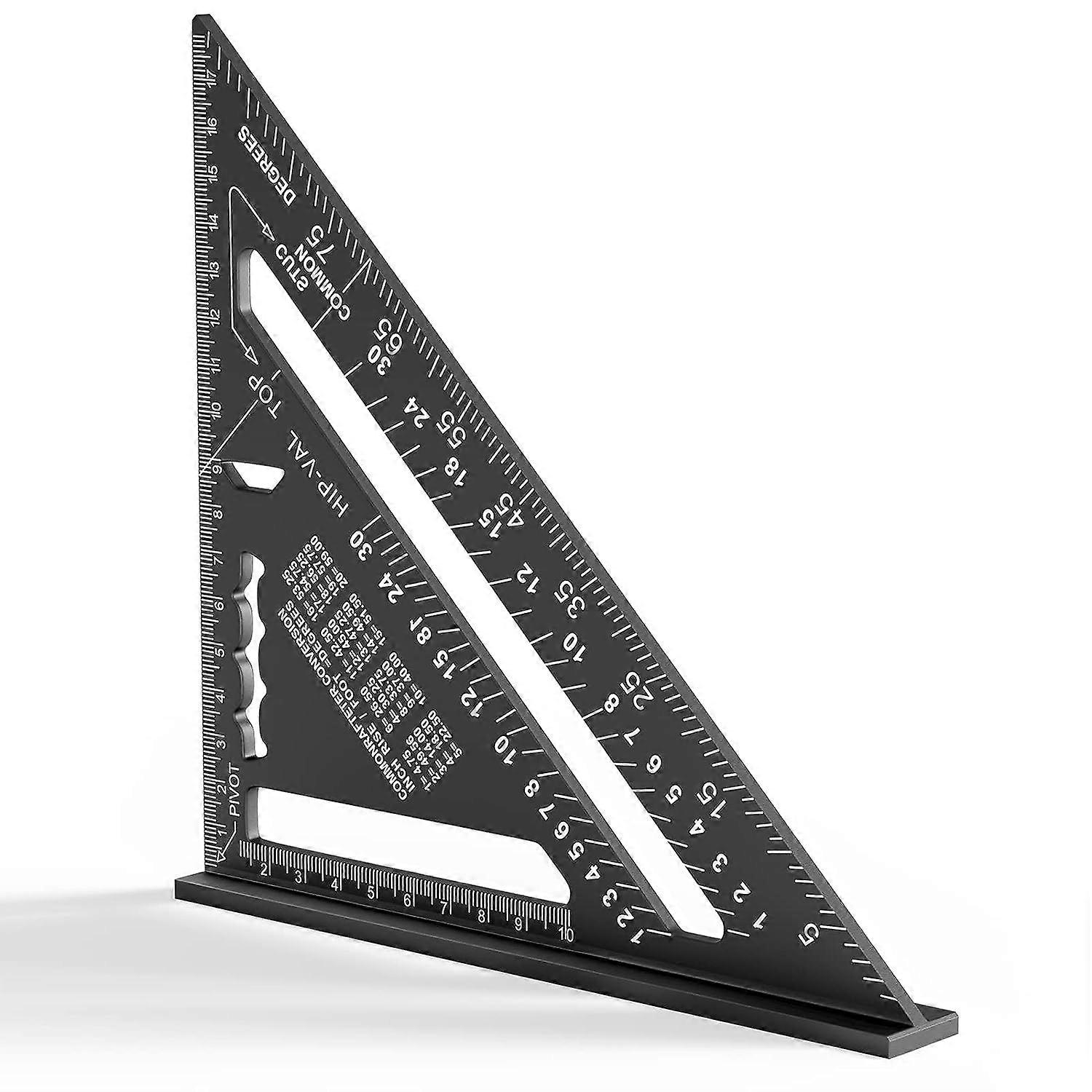 45 90 Degree Thickened Triangular Carpenter's Square, for Carpenter, Roofer, Engineer (Black )