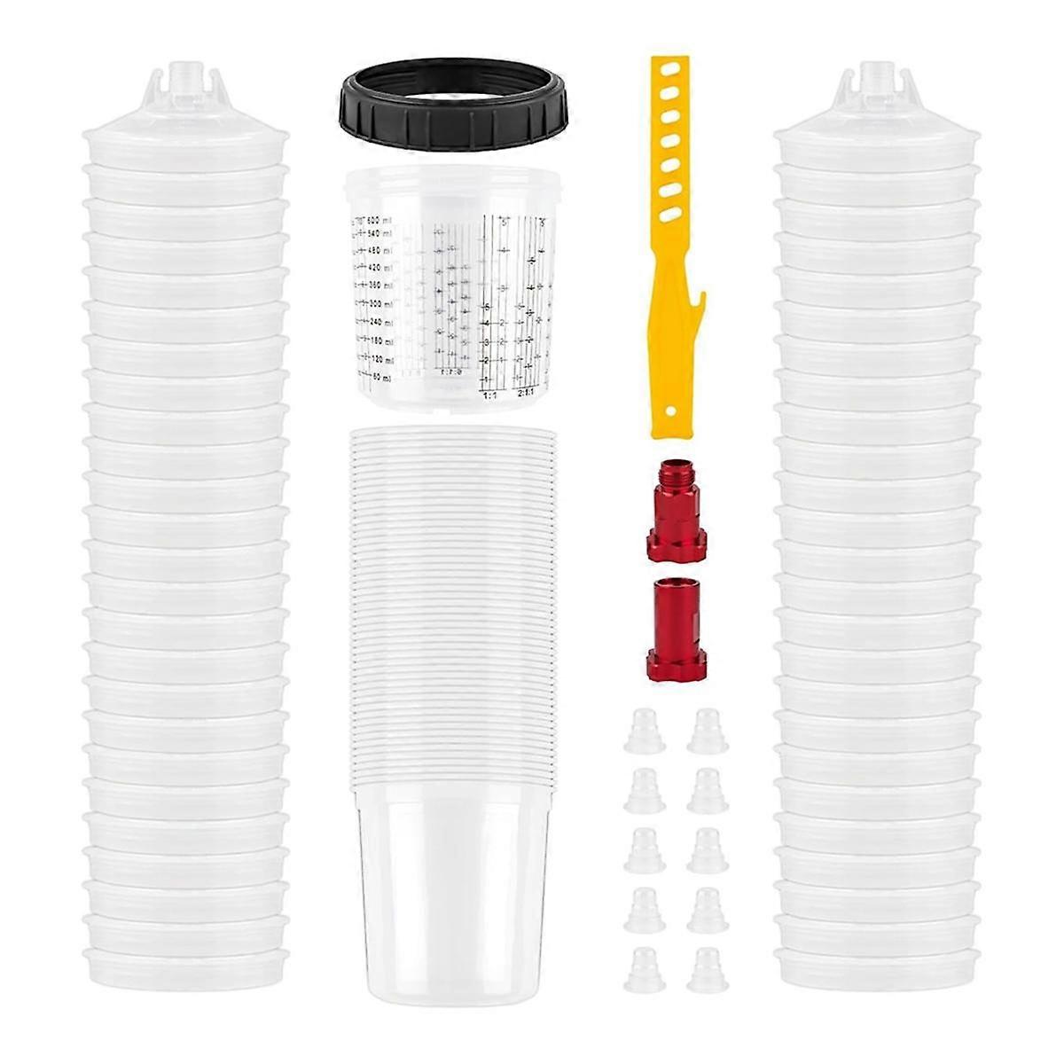 Engangs blandekoppsystem for maling, 600 ml sett - omrører for bilmalingspistol