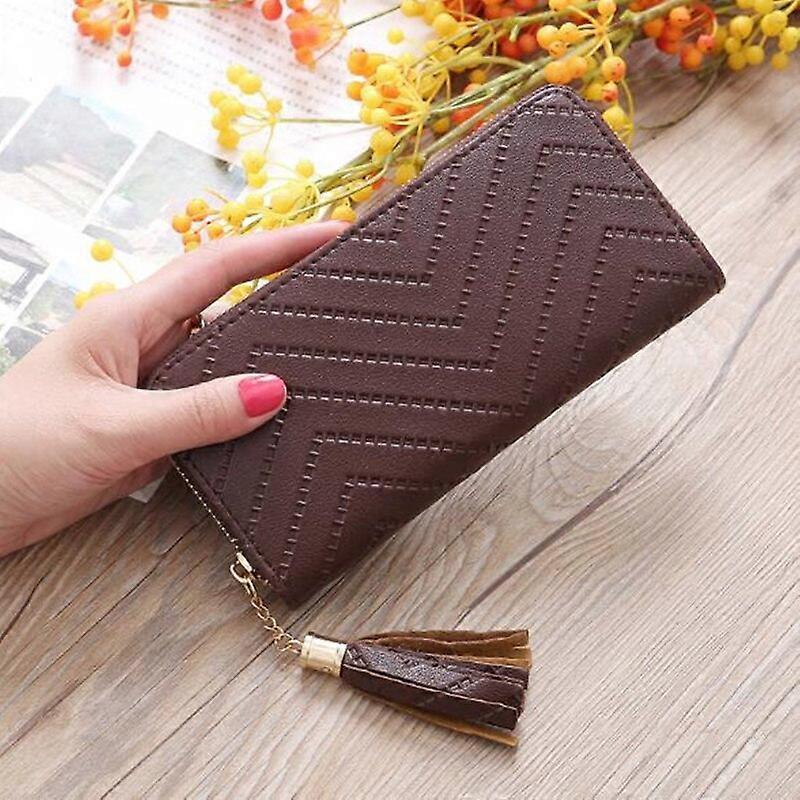 Wallet Stone Grain Leather Wallet Ladies Long Double Zipper Coin Purse Large-Capacity Patent Leather Hand Wallet Credit Card Holder