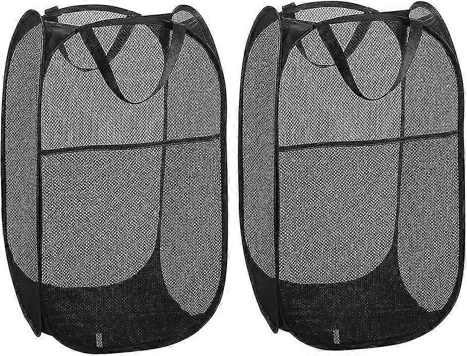 2 Pack Laundry Hamper Collapsible Pop Up,black