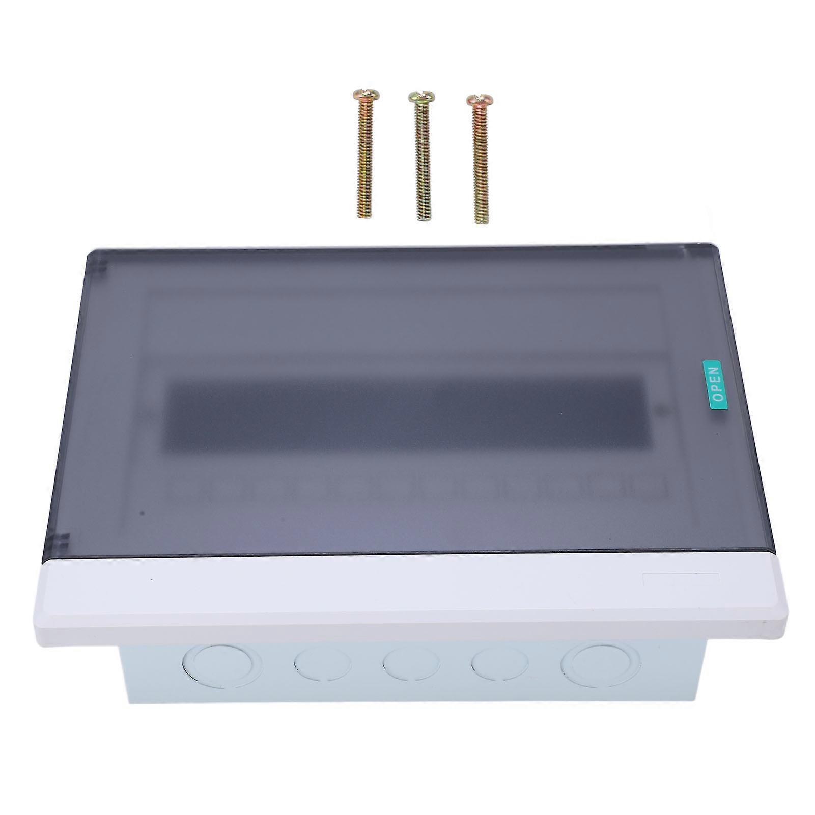 12 Way Power Distribution Box Stainless Steel Shell Clear PC Cover Circuit Breaker Protection Junction Box with DIN Rail NO.3401