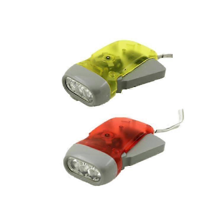 Clear Hand Crank Flash, 2 Pack Squeeze C Es For Kids And Adults, No Batteries Required Red And Yellow