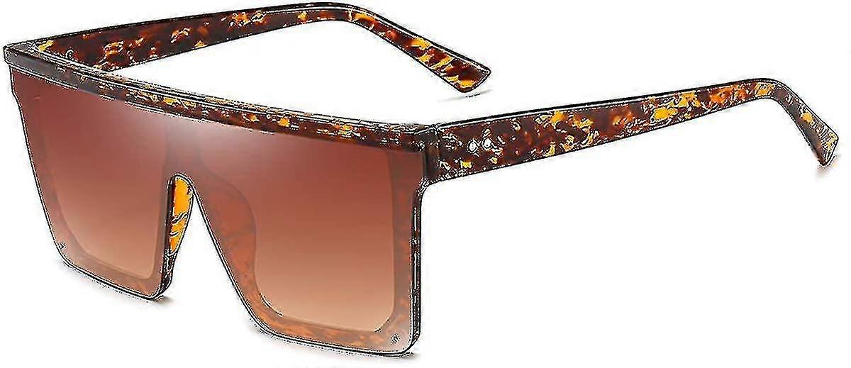 Firkantede overdimensionerede solbriller til kvinder Herremode Flad Top Store Sorte Ramme Nuancer