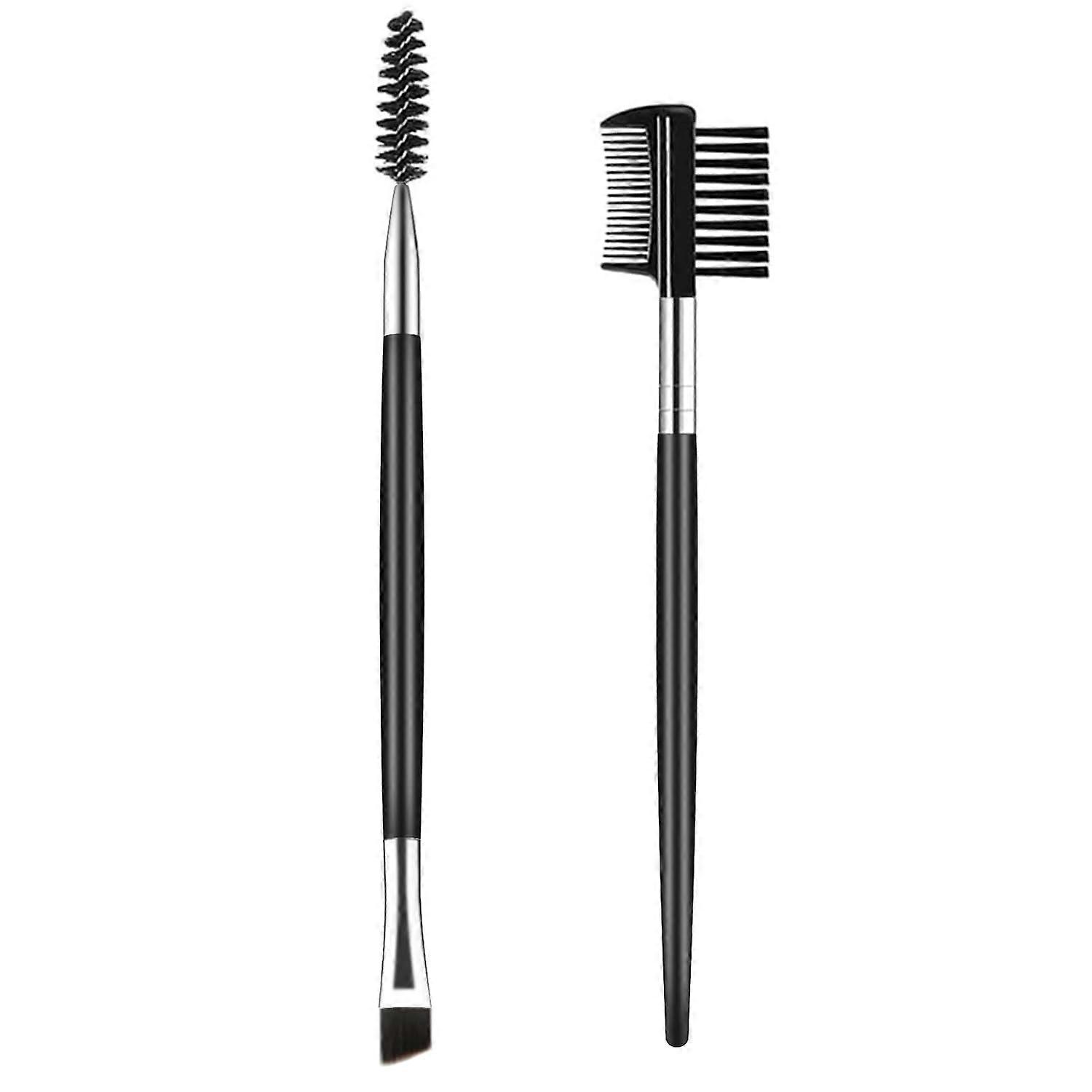 2 PCS Firm Thin Eyeliner Brush Kit, Makeup Tool for Eyelashes ExtensionEyebrow Brush and Eyelash Comb Set,2024 Ping