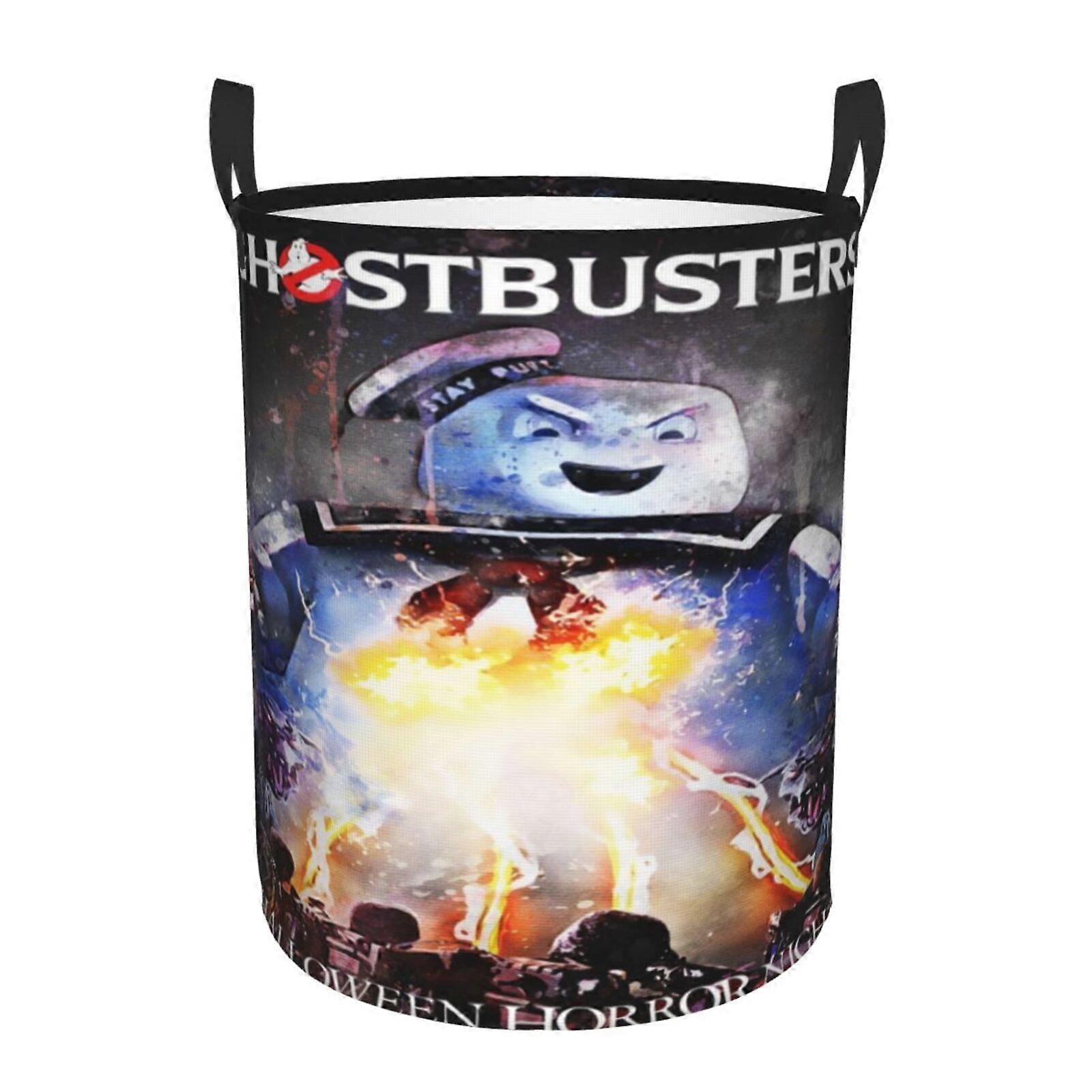 Ghostbuster 3d Graphic Flame Laundry Basket Fire Flame Clothes Hamper Storage With Handle-SYS28056