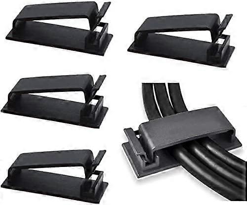 50Pcs Self Adhesive Cable Management Clips, Cable Organizers Wire Clips Cord Holder for TV PC Ethernet Cable under Desk Home Office (Black)