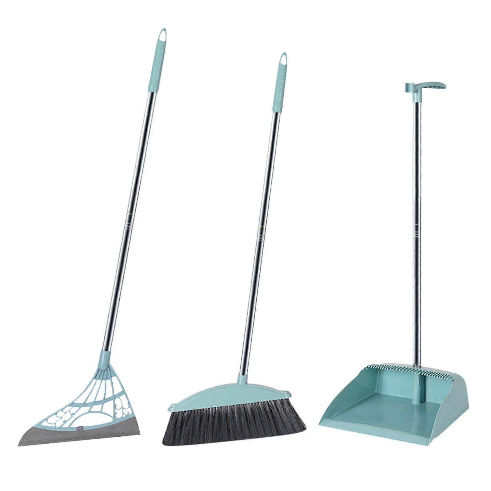 Long Handle Brooms And Dustpan, Squeegee Set For Office, Home, School, Hotel, Bar, Kitchen, Lobby, Floor.