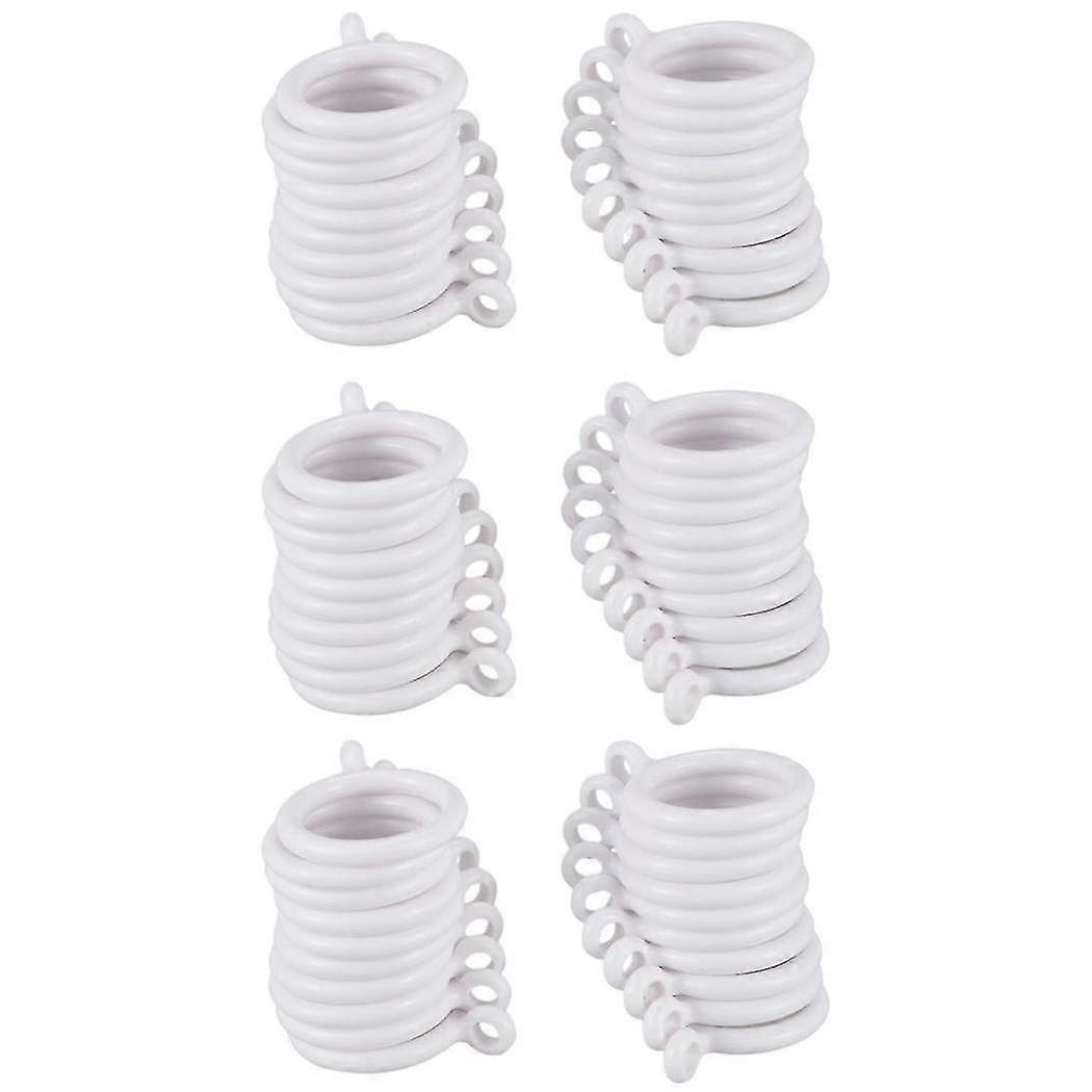 60x White 25mm Inner Plastic Curtain Rings