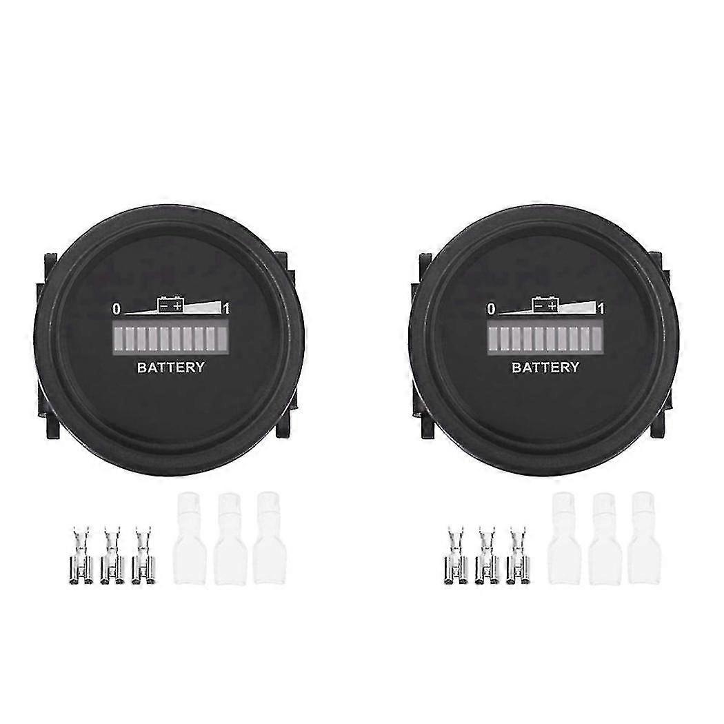 2x 12v/24v/36v/48v/72v Led Digital Battery Indicator Waterproof Meter Gauge Battery Indicator For G