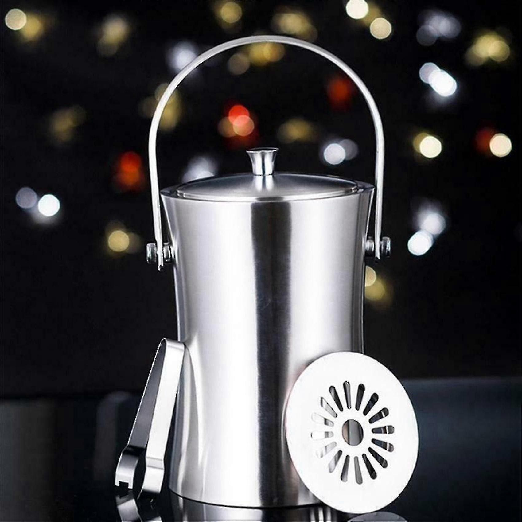 1l Ice Cube Container With Lid And Tong Champagne Cooler Ice Bucket