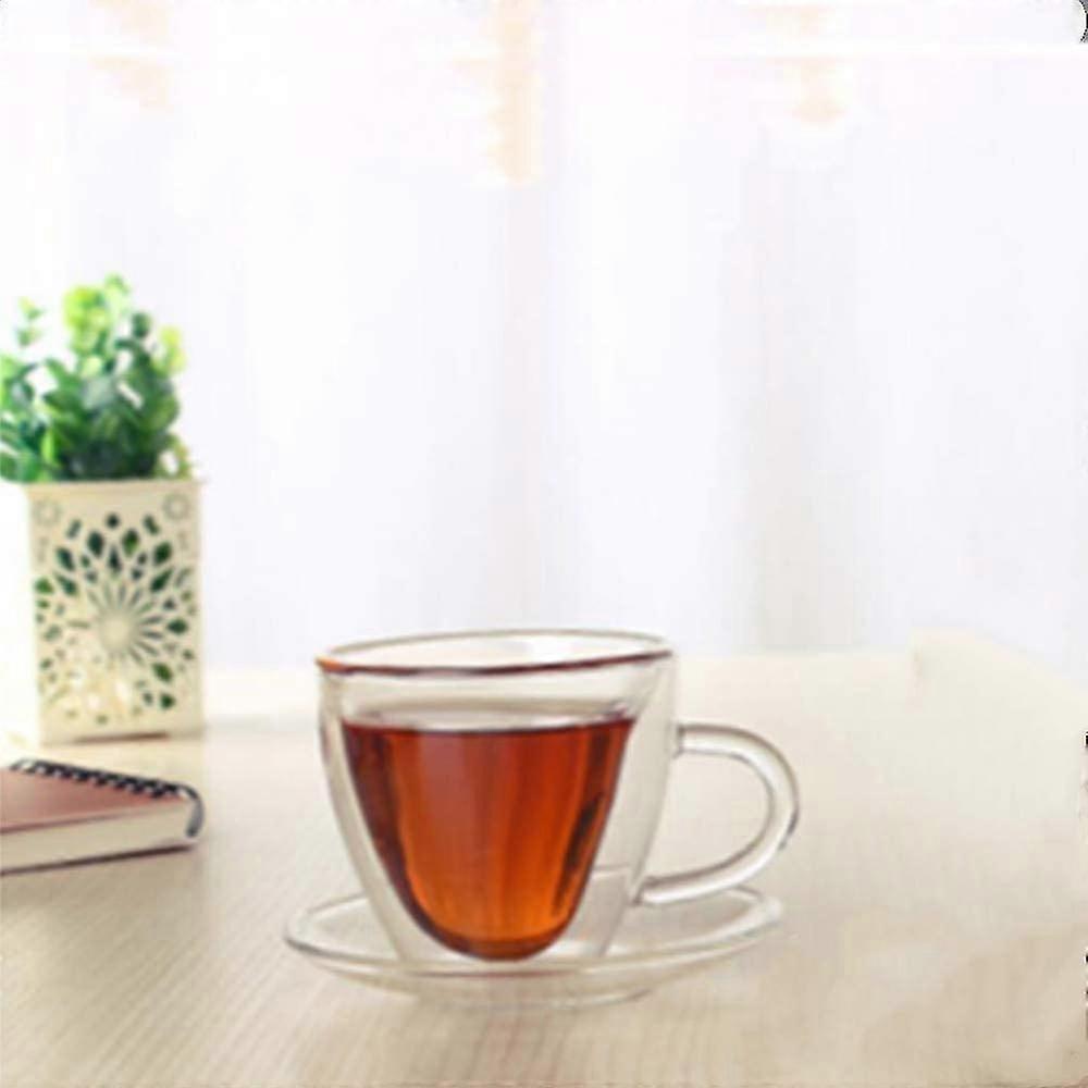 Heart-shaped Double-walled Insulating Glass Coffee Cups,240ml