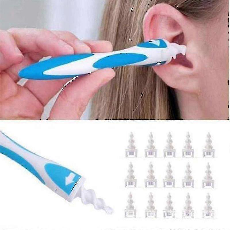 2 Pack Ear Cleaner 16 Tips Replacement Earpick Easy Ear Wax Remover Ear Care Tools