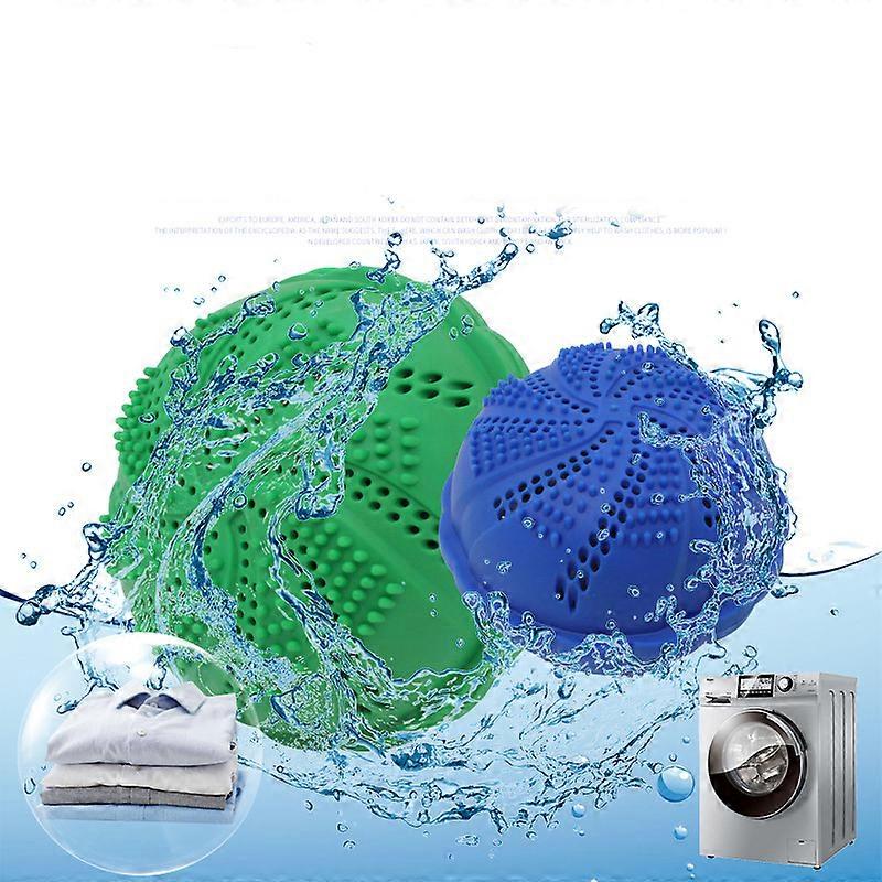 2pcs Natural Effect Washing Machine Laundry Detergent Balls (Blue, Green)