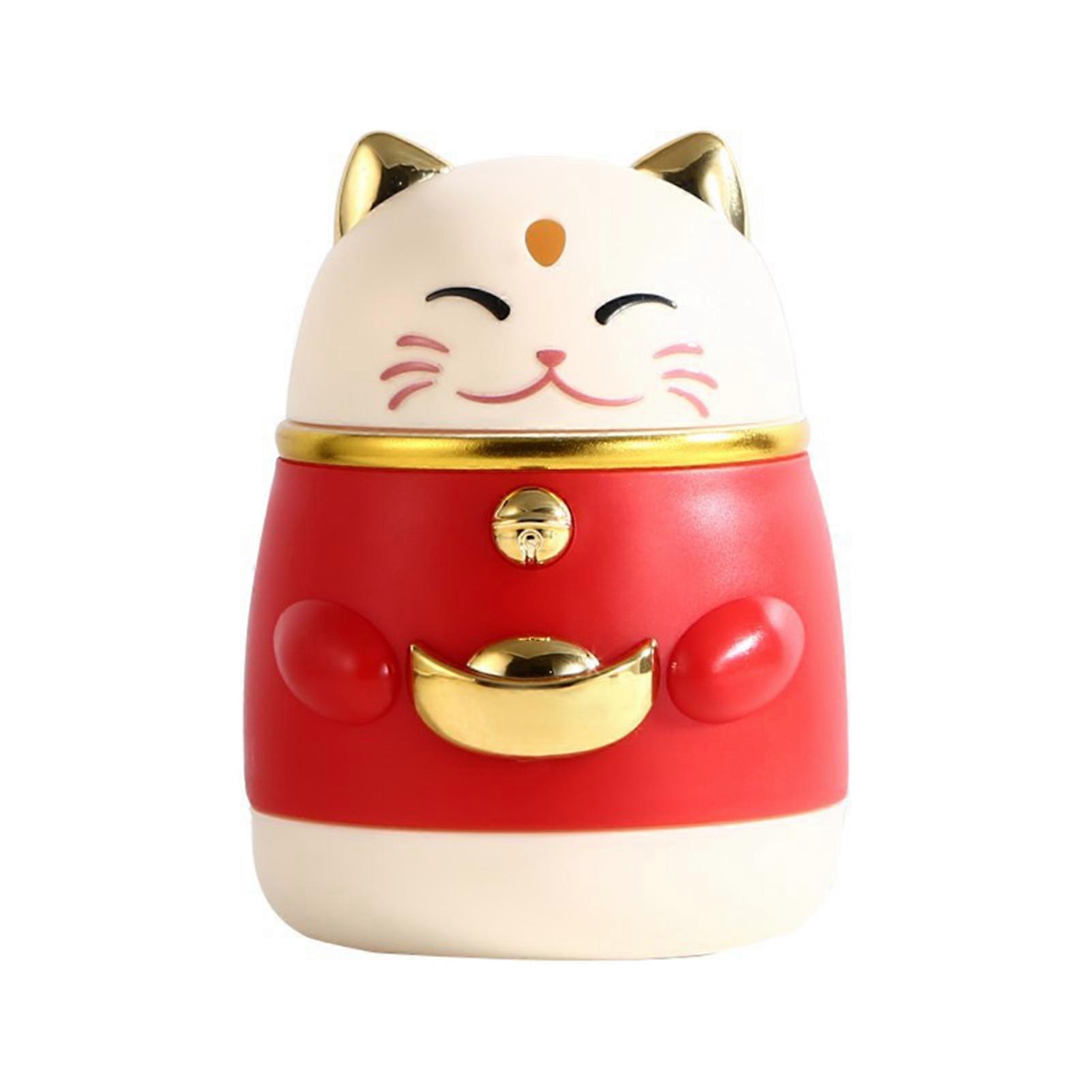 Toothpick Box Lucky Cat Shape Pree Type Automatic Pops Up Home Living Room Dining Room Toothpick Dispenser Toothpick Storage Holder Container