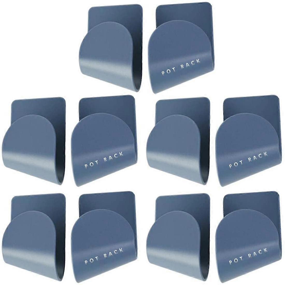 5 Pairs of Wall-Mounted Pot Lid Storage Racks Plastic Pot Lid Storage Racks Blue