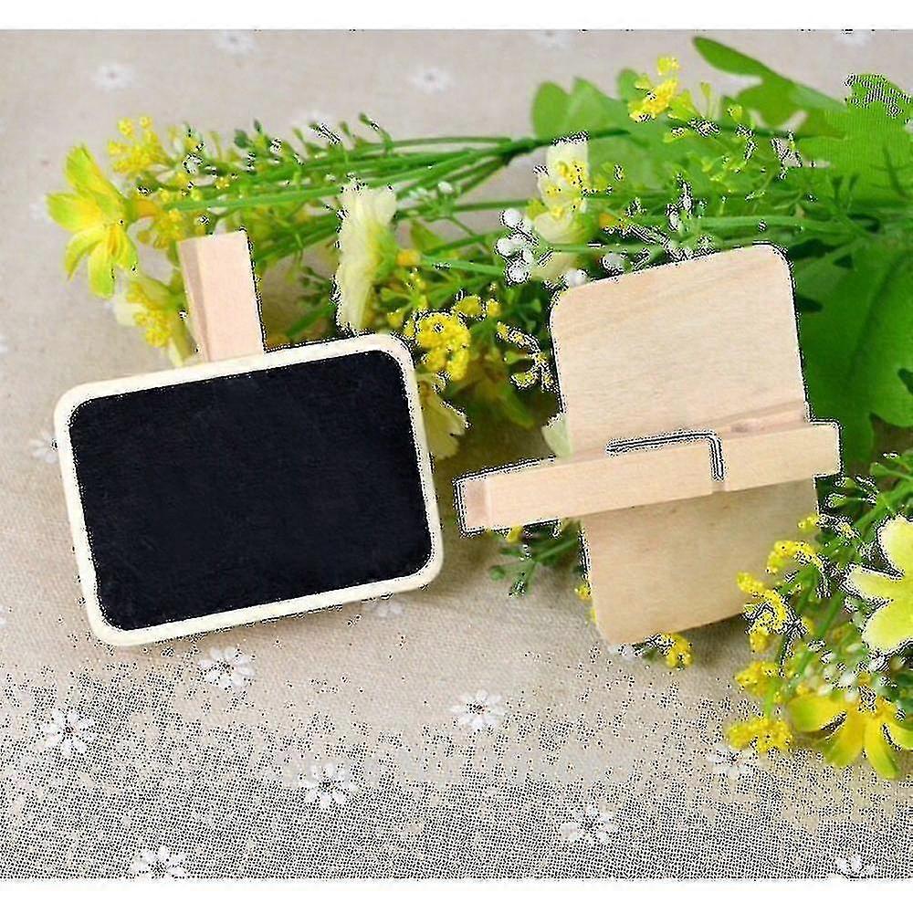 50pcs مصغرة خشبية كليب لبلاك بورد رسالة مستطيل لائحة كليب كليب المجلس لحفل زفاف