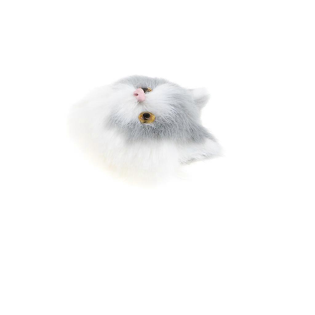 Realistic Small Cat Model Mobile Phone Shell Accessory DIY Supplies Grey