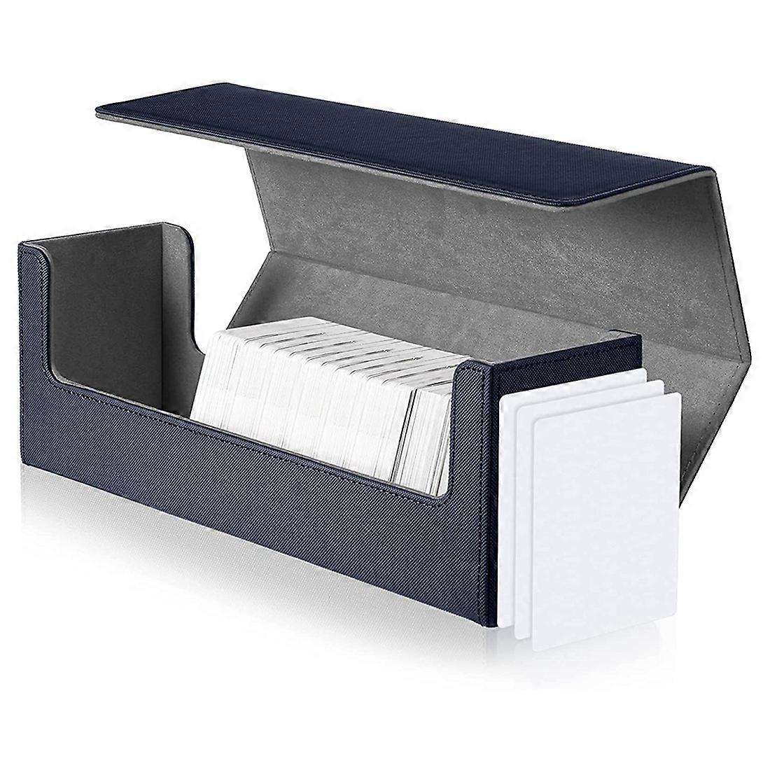Desk Box 400 Card Desk Box Card Storage Box Deck Box PU Leather Deck Box for Trading Card Games (B