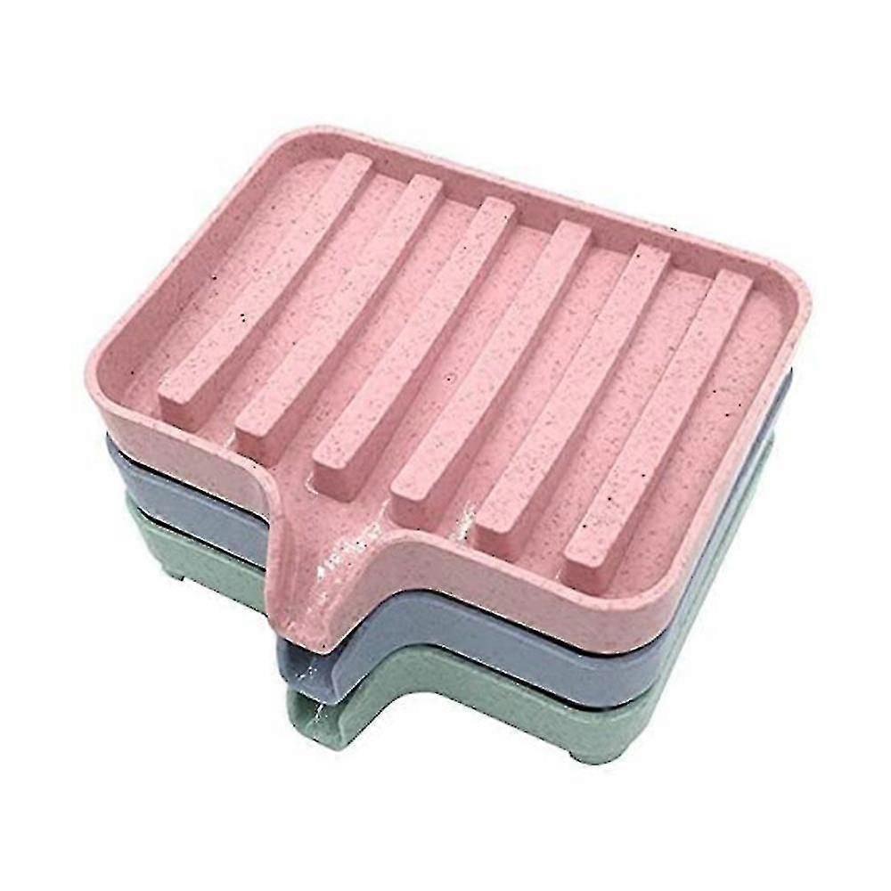 Soap Dish With Drain,bar Soap Holder,self Draining Soap Tray,3pc