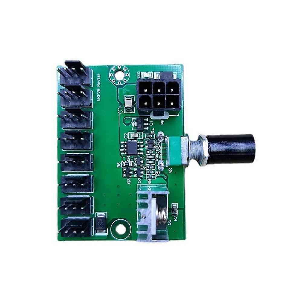 Computer Case 12V Miner Fan Speed Controller 8-Channel Fan Hub PWM High-Power Violent Fan Controlle