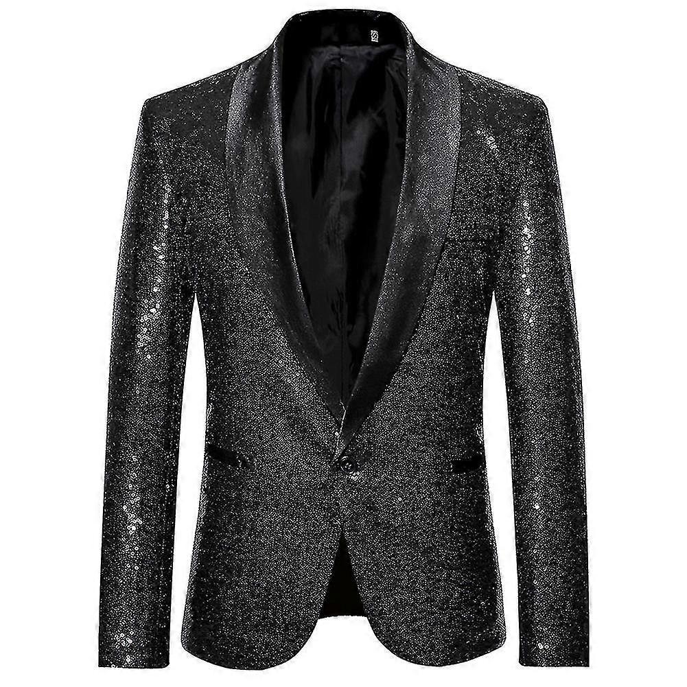 Moda męska Sequin Casual Blazer Wediing Celebration Suit Jacket