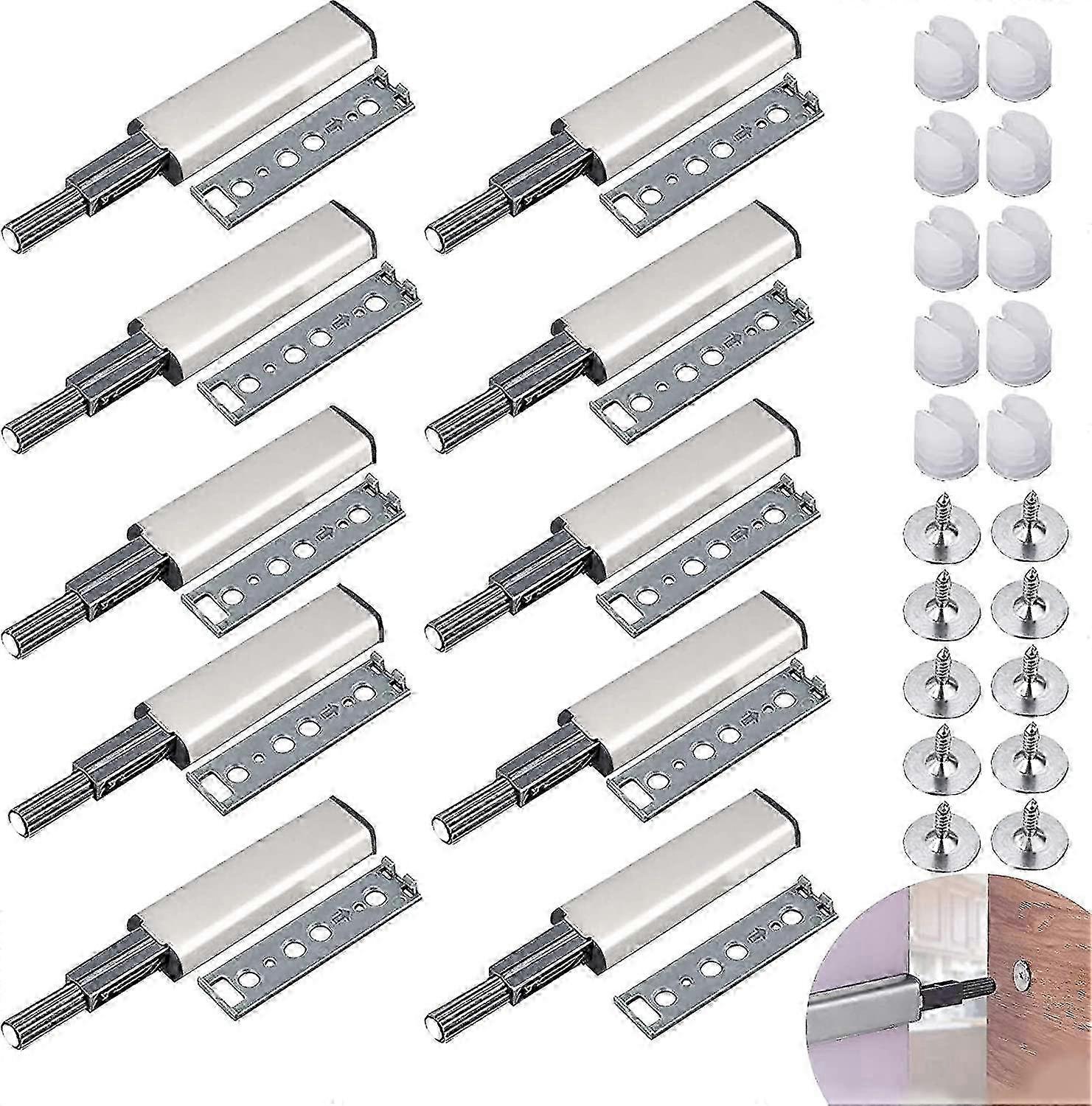 10 Pcs Push To Open Magnet Push To Open Cabinet Door Magnetic Latch, Damper Buffer For Cabinet Drawer, Opens And Closes The Door With Pressure