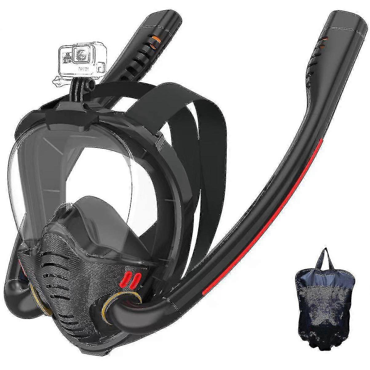 Snorkelmaske Helansikt, Helansikts snorkelmaske Voksen og barn med avtakbart kamerafeste