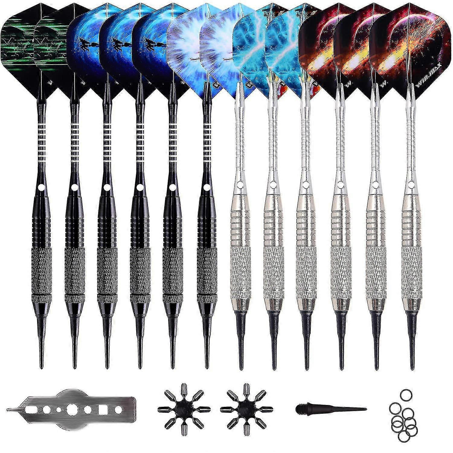 Plastic Darts, 12 Darts, With 24 Darts And 100 Darts, Soft Tip Dart Set For Electronic Dart Board