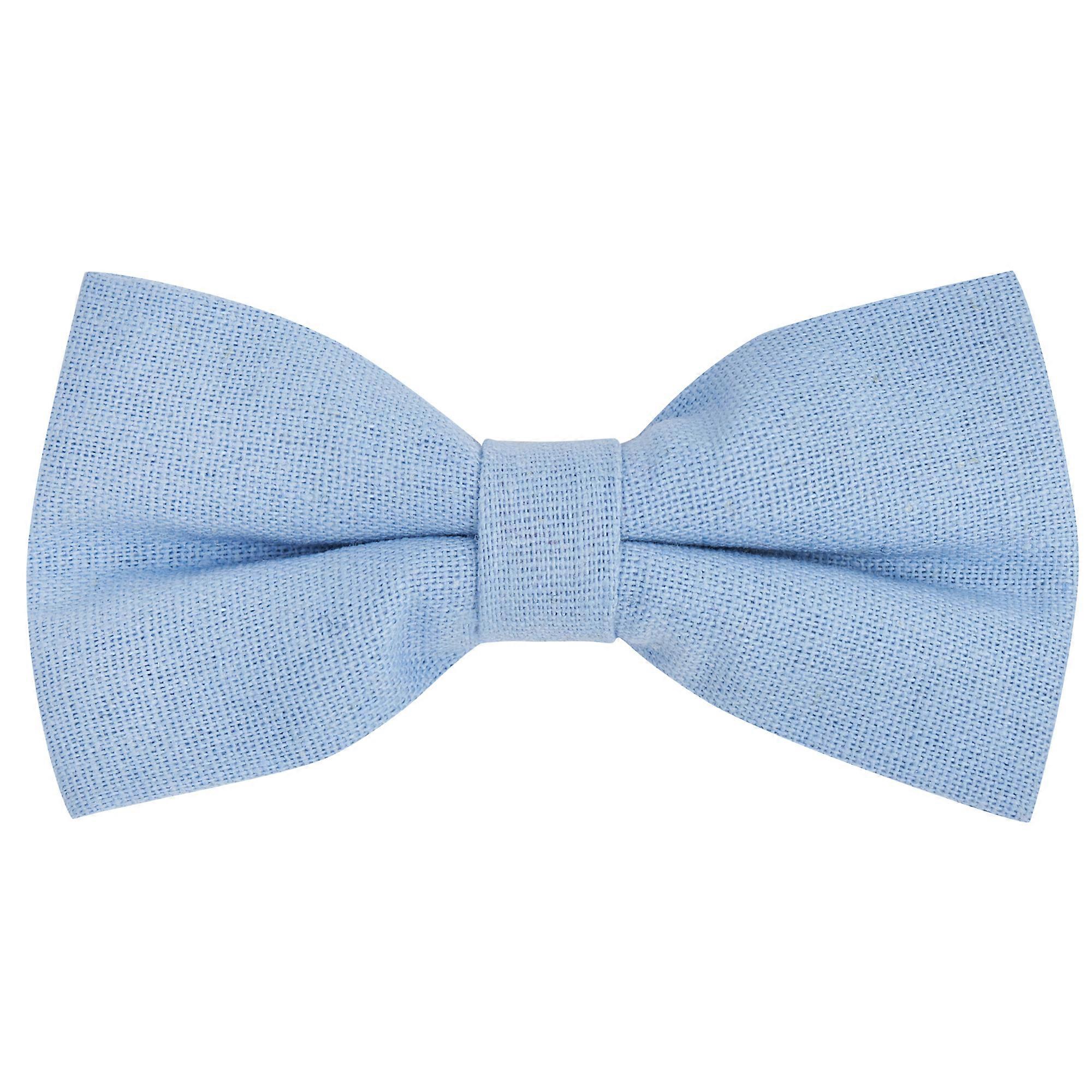 Ice Blue Linen Bow Tie