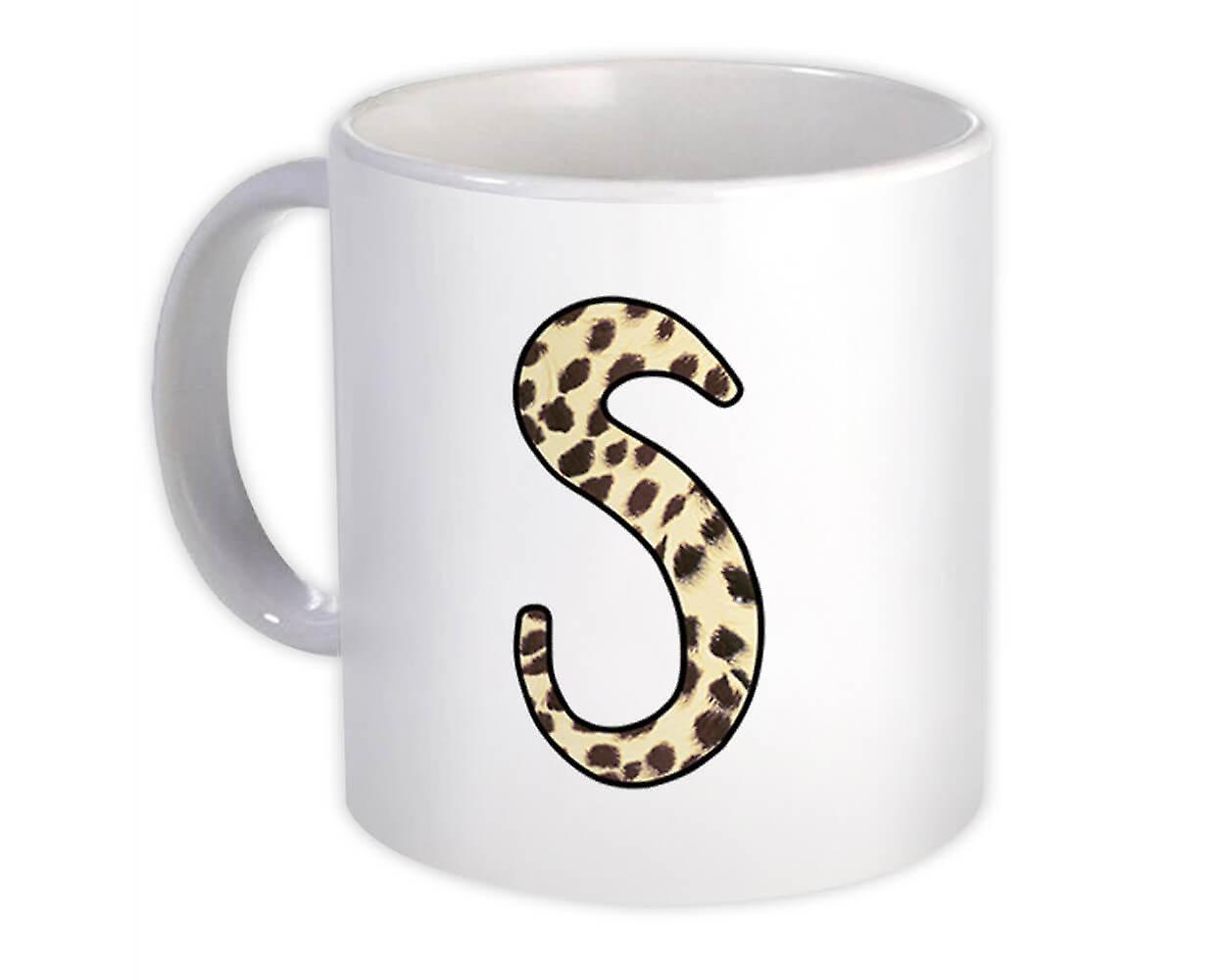 Geschenkbecher: Monogramm Buchstabe S Gepard