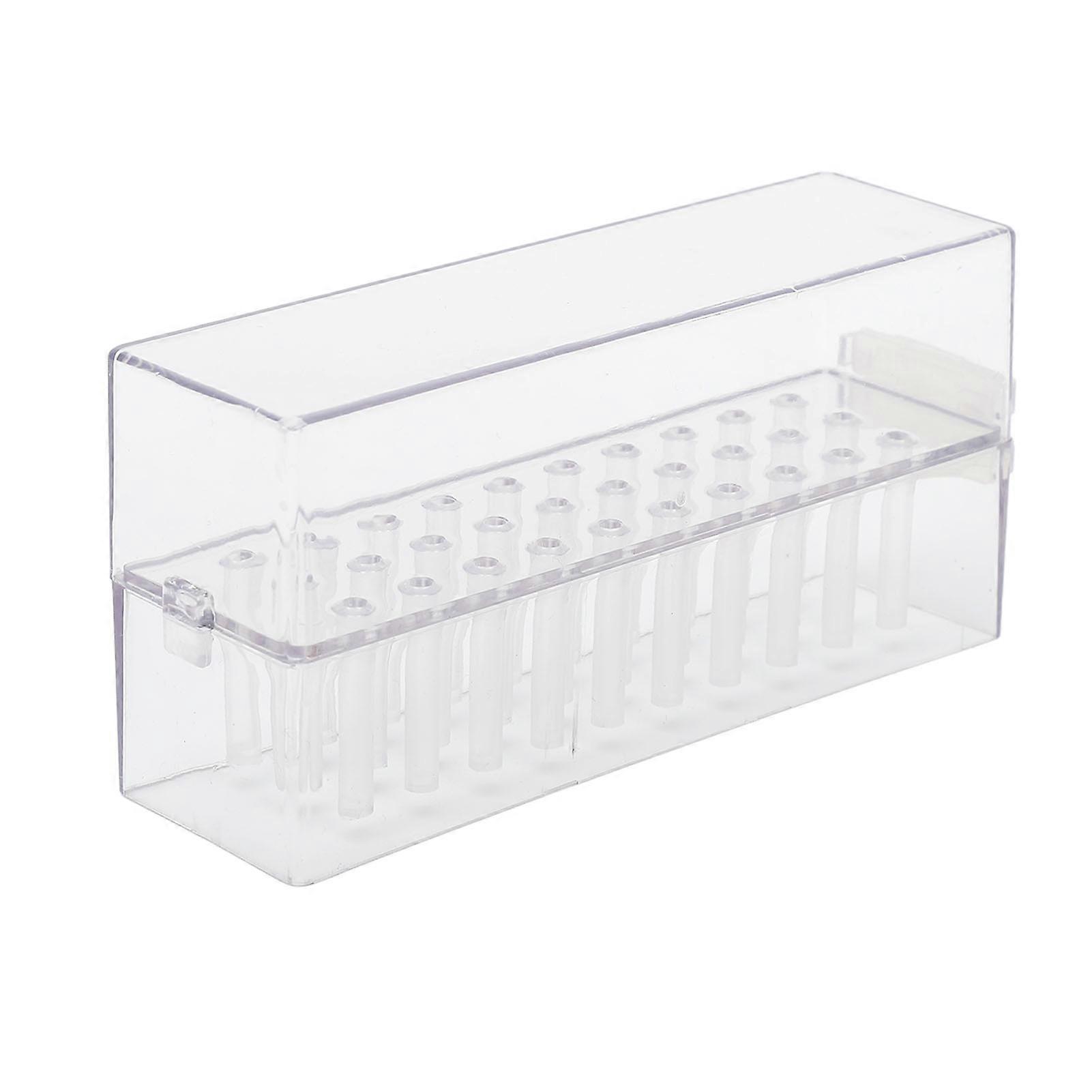 Nail Drill Bits Organizer Acrylic 30 Hole Display Stand with Holder and Cover