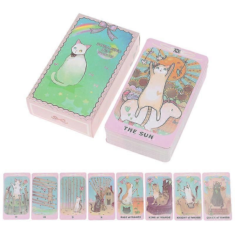 Tarot Cards Prophecy Fate Divination Deck - Dreaming Cat Theme