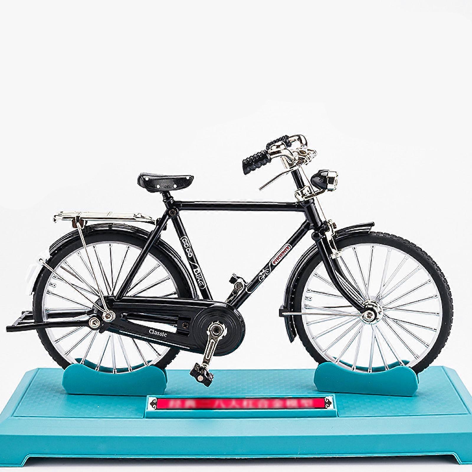 2023 DIY Retro Bicycle Model Ornament for Kids, 1:10 Simulation Mini Bicycle Model Scale Kit with Inflator and Briefcase, Finger Bike Models Toys, Cre