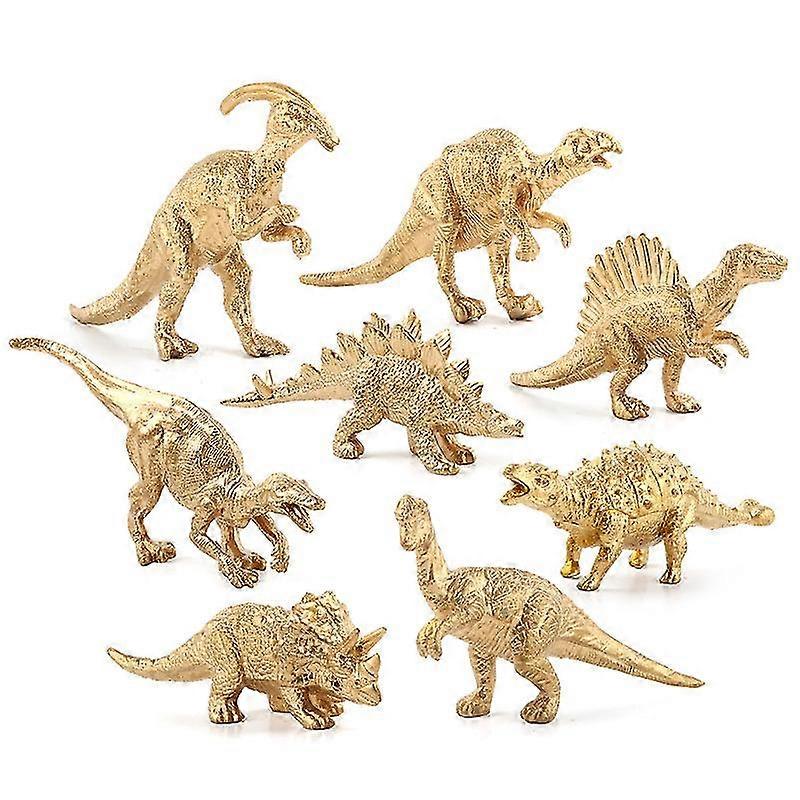 Card Games Board Games14-piece Golden Dinosaur Model Set Tyrannosaurus Pterodactyl Birthday Dinosaur Party Decoration Toy