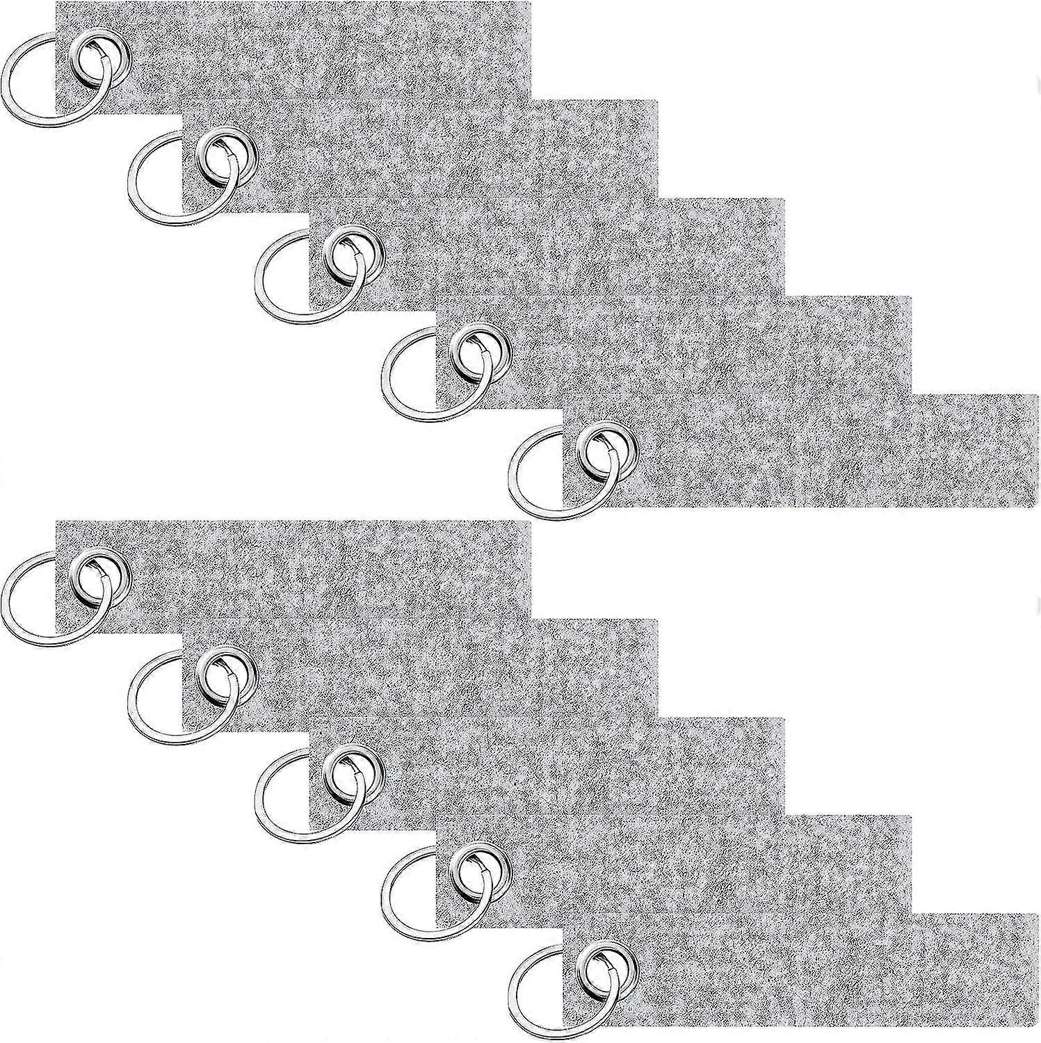 20pcs Felt Keyrings With Stainless Steel Ring For Diy Decoration Craft Key Chain, For Making Yourself Keyrings Blank 13x3 Cm