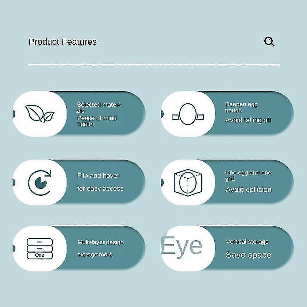 Egg Storage Box Container - Space-Saving Egg Organizer for Refrigerator (White)