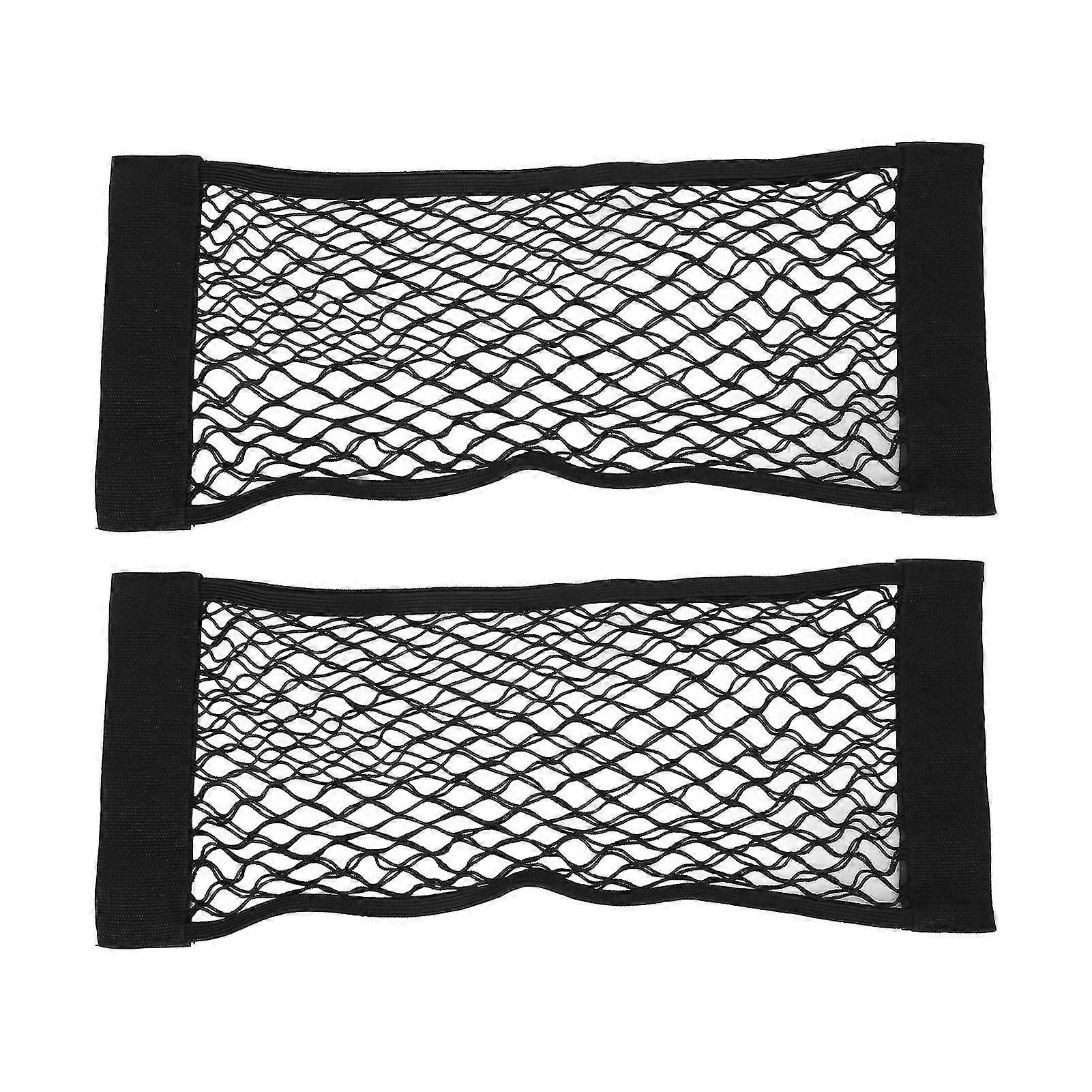 Double Layer Black Mesh Car Trunk Storage Net - 2PCS, Ideal for Mobile Phone, Purse, Keys, and Small Things