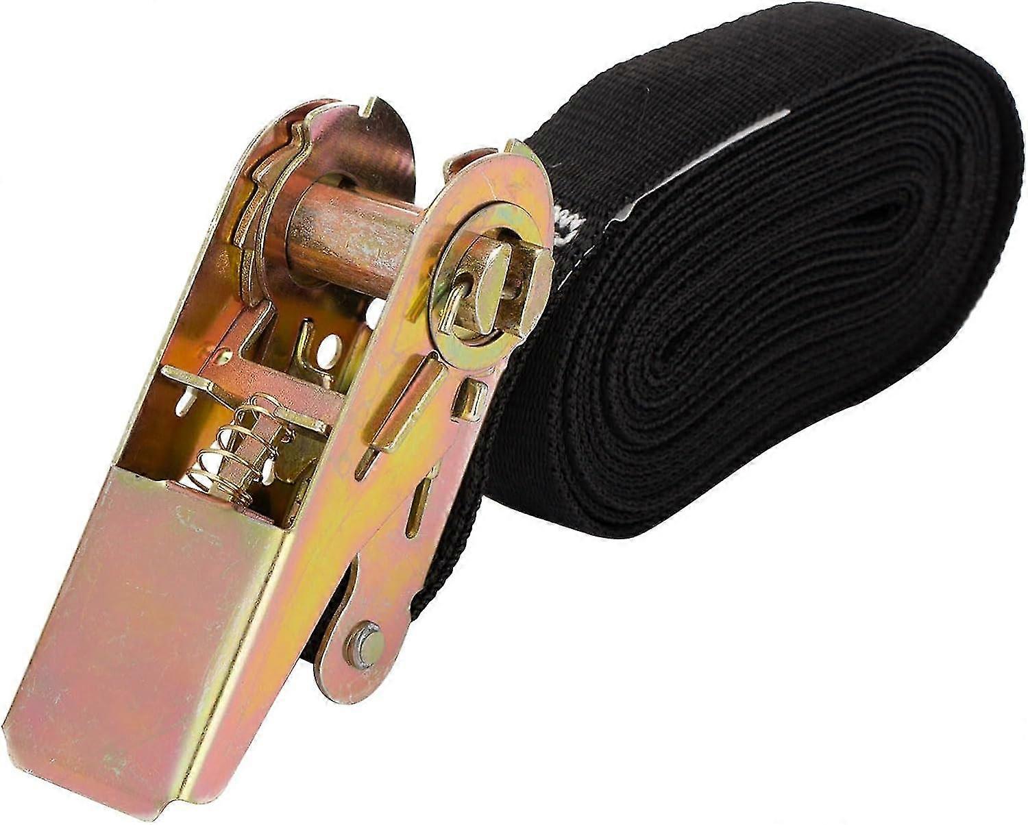 Black Robust Nylon Lashing Straps with Ratchet Buckles - Roof Rack Carrier Belt