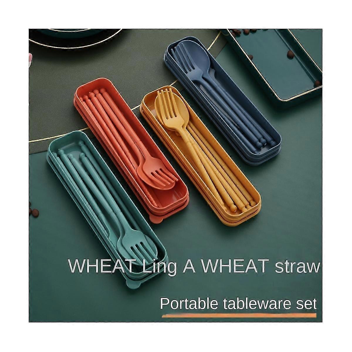 8 Colors Portable Utensils Sets With Case, Reusable Travel Flatware Set, Spoon Fork Knife Chopstick