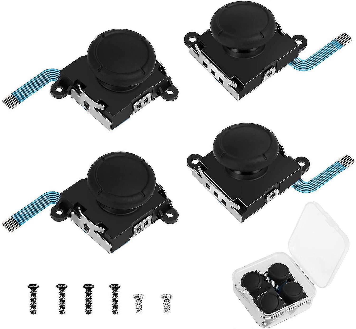 4 Pack 3d Replacement Left/right Analog Joystick Thumbsticks Sensor Flex Cable For Nintendo Switch Controller