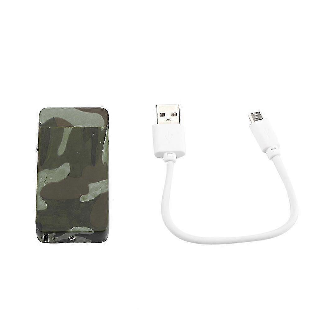 USB Windproof Flameless Electric Lighter Dual Arc Cigarette Rechargeable Camouflage
