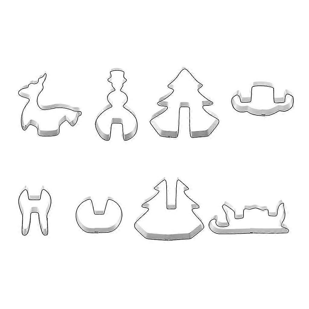 8Pcs Biscuit Cookie Cutter Stainless Steel Baking Utensils Shape Elk Pines Gift