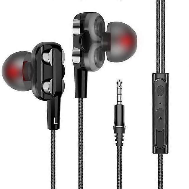 High Quality 3.5mm In Ear Earphones Wired Headset For Computer Dual Drive Stereo Sport Earbuds With Mic for iPhone for Samsung