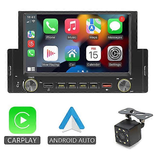 CarPlay Android Auto Car Radio 1din Bluetooth Multimedia Video MP5 Player 6.2inch Touch Screen With Remote Control